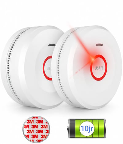 USAFE® 2 Rookmelders inclusief Magneetmontage – Rookmelder 10 Jaar Batterij - Brandmelder Alarm & LED