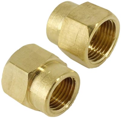Dailygoods - Messing Kraan Verbinder - Slangadapter - Goudkleurig - Verminderen Nippel - Voor water en olie - 2 stuks