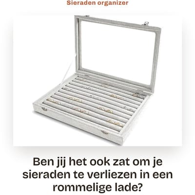 Dailygoods- Sieradenopbergdoos met doorzichtig deksel - Ringen/Oorbellen Organizer - Fluwelen Inzetstuk - 10 Sleuven - 13,8 inch x 9,5 inch x 2 inch - Cadeau voor Vrouwen - Sieradenorganizer
