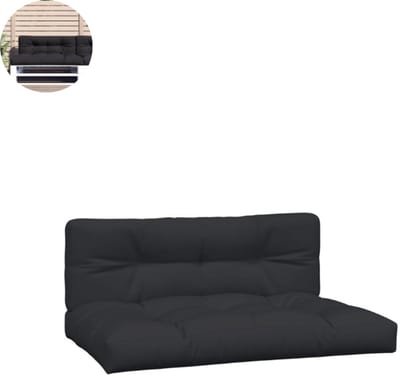 Palletkussen - 120x80 - Loungeset - Tuinmeubels - Palletkussens - Weerbestendig - Tuinkussens - Comfortabel Zitten - Zwart