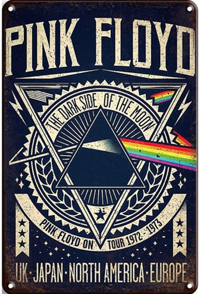 Signs-USA - Concert Sign - metaal - Pink Floyd - World Tour - 20 x 30 cm