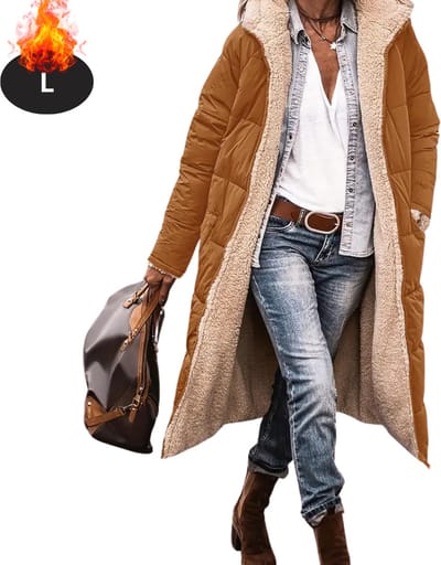 Livano Winterjas - Parka - Dames - Winter - Jas - Volwassen - Stijlvol - Aarde Geel - L