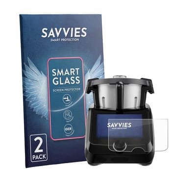 2 Stuks Savvies Screenprotector - geschikt voor SilverCrest Monsieur Cuisine Smart BLACK EDITION - beschermfolie glas transparant