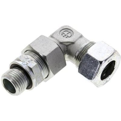 18L & G1/2'' Verzinkt Stalen L-Vorm Snijringkoppeling Buitendraad 315bar Verstelbaar ISO 8434-1