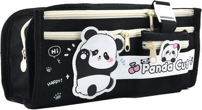 Pencil Case - Panda - Kawaii - Elegant - Large Capacity - Black - One Size - The Modern Wind