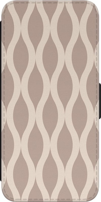 Leuke Telefoonhoesjes - Hoesje geschikt voor Samsung Galaxy A34 bookcase leer - Abstract beige - Abstract beige - Wallet Case met pasjeshouder - Print / Illustratie - Beige