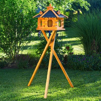 Vogelhuisje met standaard en solarverlichting - Weerbestendig voederhuis voor vogels in verschillende maten