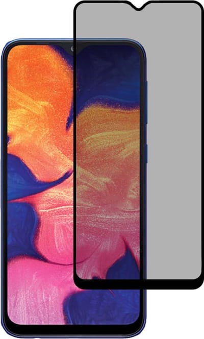 Smartphonica Privacy full cover voor Samsung Galaxy A10 tempered glass screenprotector van gehard glas met afgeronde hoeken geschikt voor Samsung Galaxy A10