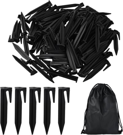 100 stuks universele grondanker, duurzame grens draadharingen plastic grasmaaier peg haken grond beveiligen spikes grond haringen voor robotmaaier grens kabels houder perimeter draad