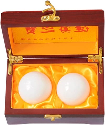 Jade Baoding Bal - Gezondheidsballen Hand - Hand Kracht Trainen - Natuursteen Gepolijst - 4.5cm Diameter - Groen