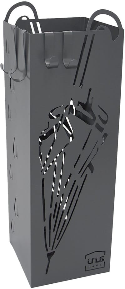 UNUS® Paraplubak paraplumotief met opvangbak 4 haken 49 cm grijs