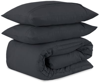 Dekbed-Discounter - Sleeptime Dekbedovertrek 140 x 200/220 cm - Katoen Flanel - Korte instopstrook - Wasbaar op 30 graden - Strijkvrij - Antraciet