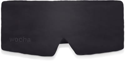 Wocha 100% Premium Moerbei Zijden Slaapmasker – 22 Momme – Hoogste kwaliteit 6A Zijde – Zwart – Voor vrouwen en mannen