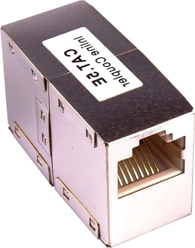 RJ45 Koppeling - Netwerk Kabelverlenger - Netwerk Verbinding Maken - Afgeschermde Volmetalen Uitvoering - Cat 5e - Zilver
