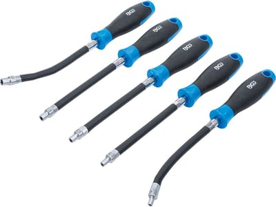 BGS Flexibele Schroevendraaierset met Rond Greep E-Profiel E 4 - E 8 Klinglengte 150 mm 5-delig - 70019