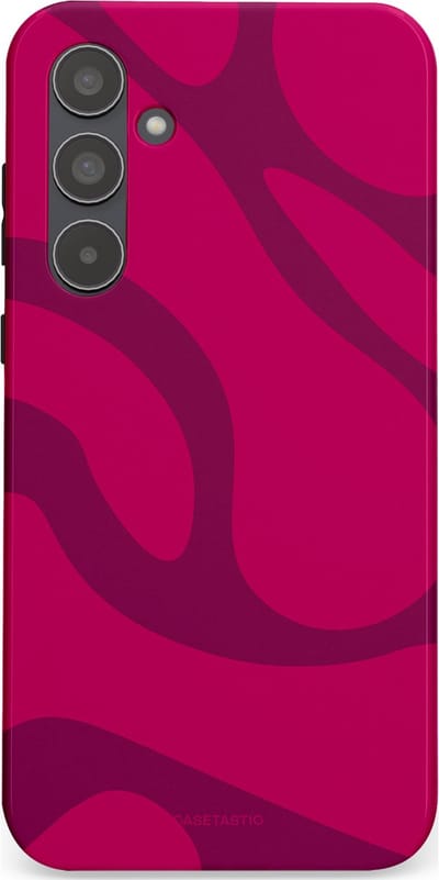 Casetastic hoesje geschikt voor Samsung Galaxy A55 - Dubbellaagse bescherming - Violet Paarse Golven - Fashion Case - Roze