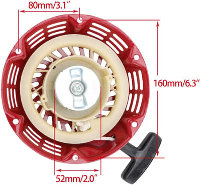 Allecto - Recoil Pull Starter - Vervangingsonderdeel - 160mm - Geschikt voor Pit Bike Quad Moped Scooter - Hoogwaardige kwaliteit