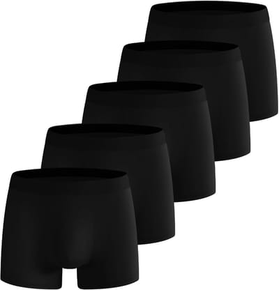 Set van 5 Heren Boxer Shorts, Zacht en Rekbaar Ondergoed, Ademend en Sneldrogend, Mid-Waist, Geschikt voor Sport en Dagelijks Gebruik, Maten S-XXL
