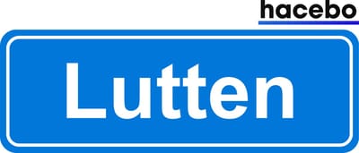Hacebo - Plaatsnaam Sticker - 29x10 CM - Lutten sticker - Verkeersborden sticker - grappige cadeaus - Lutten