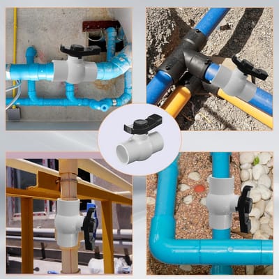 2 Stuks PVC Kogelkraan 2 Inch Afsluitventiel met T-Hendel voor Zwembad en Irrigatie