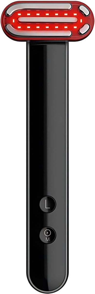DJUZA® - Skincare wand - Red licht therapy gezicht - Rood licht therapie - Facelift apparaat - Lichttherapie - Collageen stimulatie - Skincare - Zwart