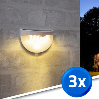 Solar wandlamp buiten 'Druppel' - Voordeelset 3 stuks - Buitenverlichting met schemersensor - Tuinverlichting op zonne-energie geschikt voor schutting