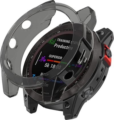 Strap-it TPU case - zwart bescherm hoesje geschikt voor Garmin Fenix 7x (Solar) - zwarte beschermhoes voor de grotere Garmin Fenix 7x (Solar)