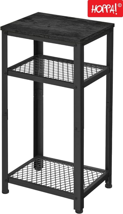 Hoppa! Vintage bijzettafel - Metaal - Zwart - 40 x 30 x 75 cm (B x D x H)