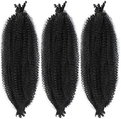 JHUBERS- Haarextensies 12 Inch - Vooraf Gescheiden Soft Twist Haar - Afro Marley Locs - Spring Twist Kapsels - Natuurlijk Gevoel - 3 Pakketten - Vlechthaar