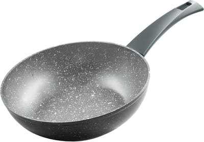 Inductie Wokpan - Roerbakpan Wok - Gezond Koken - Duurzame Antiaanbaklaag - 20 cm - Grijs
