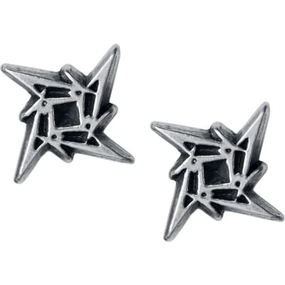 Alchemy Metallica - Ninja Star Stud oorbellen - Zilverkleurig
