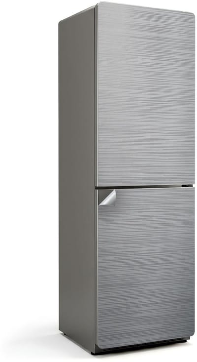 Wallfluent Koelkaststickers - Vloeiende lijntextuur Koelkast Folie - 60 cm x 190 cm - Grijs Koelkaststickers - Grote Koelkast Sticker - Stijlvolle Koelkast Stickers - Decoratieve Koelkaststicker - Koelkast Opknappen Sticker
