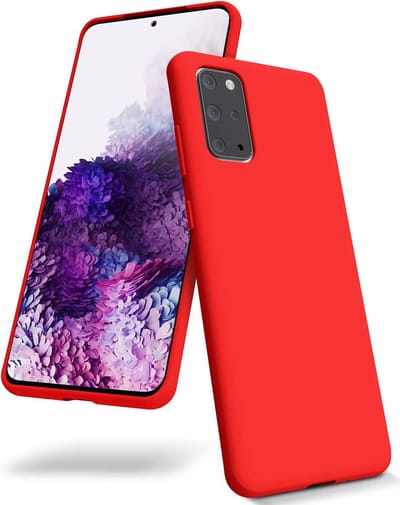 Hoesje Geschikt Voor Samsung Galaxy S20 Plus Hoesje - Fluweelzachte Microvezel Siliconen Back Cover – Rood