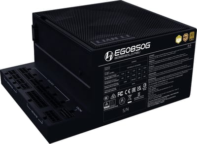 Lian Li Edge Gold 850W - Voeding - ATX12V 3.1 - 80 Plus Gold - 850 Watt - Modulair - Actieve PFC - PCIe 5.1 - L-vormig ontwerp - zwart