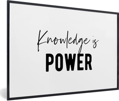 Fotolijst incl. Poster - Quotes - Kennis - Leren - Studenten - Studeren - 60x40 cm - Posterlijst