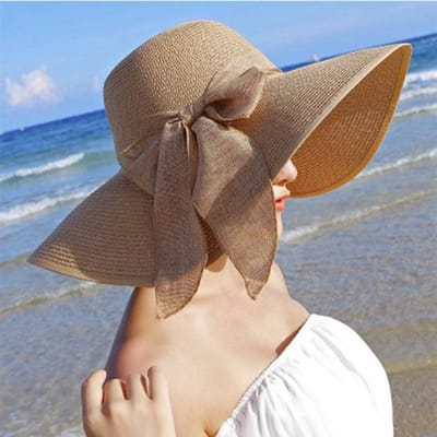 Dames UV-beschermingshoed Zomer Strandhoed met grote brede rand Concaafvormig strand Zonnebrandcrème Opvouwbaar zonneblok Opvouwbare hoes Hoes voor buiten reizen brown