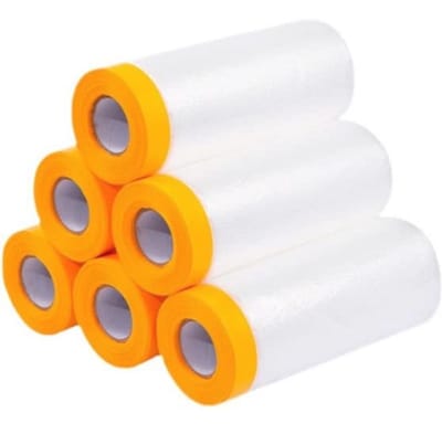 Transparante afdekfolie met plakband - 110 cm x 20 m, UV-bestendig schildersfolie