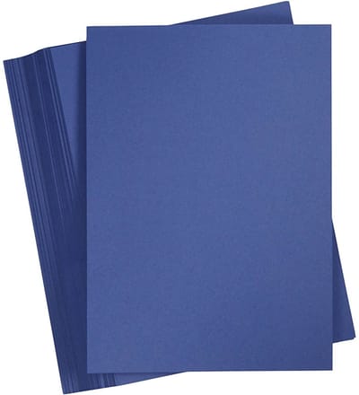 Gekleurd Karton A4,210x297 mm, 180 gr, donkerblauw, 100 vel | Knutselkarton