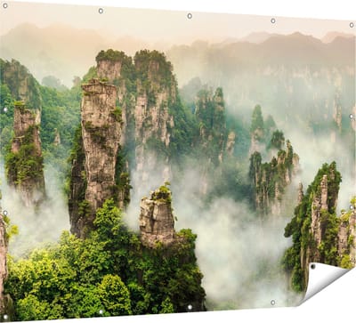 Gards Tuinposter Zhangjiajie Klif Bergen in China - 160x120 cm - Tuindoek - Tuindecoratie - Wanddecoratie buiten - Tuinschilderij