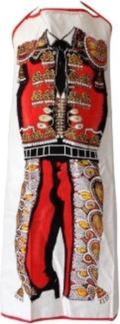 Spaanse flamenco schort, keuken schort heren rood - verkleed kleding