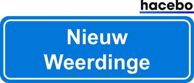Hacebo - Plaatsnaam Sticker - 29x10 CM - Nieuw Weerdinge sticker - Verkeersborden sticker - grappige cadeaus - Nieuw Weerdinge