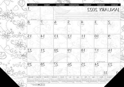 Bureau Kalender Pad - Maandplanner Jaarplanner - Planning Werk Overzicht - Kleur Ontwerp Opties - 56x43cm - Zwart Wit
