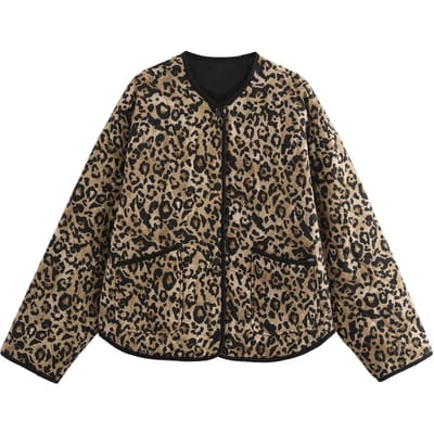 Lente Nieuwe Damesmode en Elegantie Kort en Veelzijdig Geprint Gewatteerd Jack Jas XS