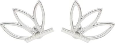 Rhylane® Lotus oorbellen - knopjes kleur zilver – 1,8 x 1,6 cm