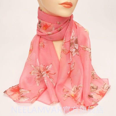 Modieuze Bedrukte Zonwerende Sjaal voor Winter Dames, Veelzijdige Chiffon Lange Sjaal, Retro Nekbeschermingssjaal multi