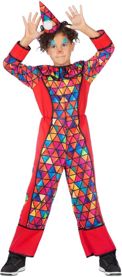 Rode Giechel Clown Kind Kostuum