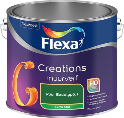 Flexa - Creations Muurverf Extra Mat - Puur Eucalyptus - Mengverf - 2,5 L