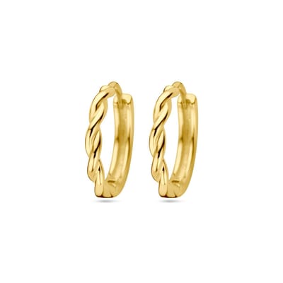 Zilver Verguld (Geel) Klapoorringen Gedraaide Buis 1 Micron 2103402