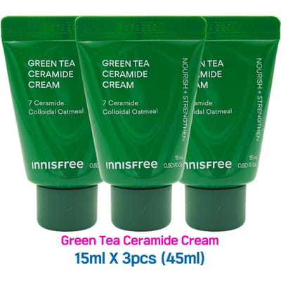 3 stuks/45 ml_[INNISFREE] Groene Thee Ceramide Crème 15 ml (Steekproef) 15ml X 5pcs (75ml)