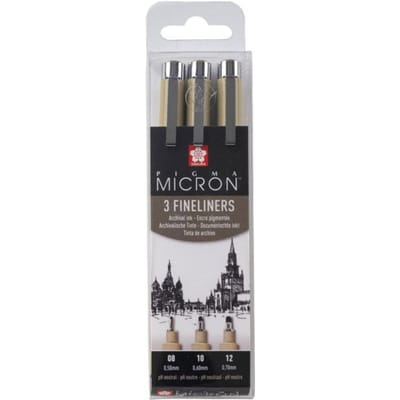 Feutres - Noir - Dessin - Esquisse - Manga - Assortiment de pointes - Sakura - Pigma Micron noir